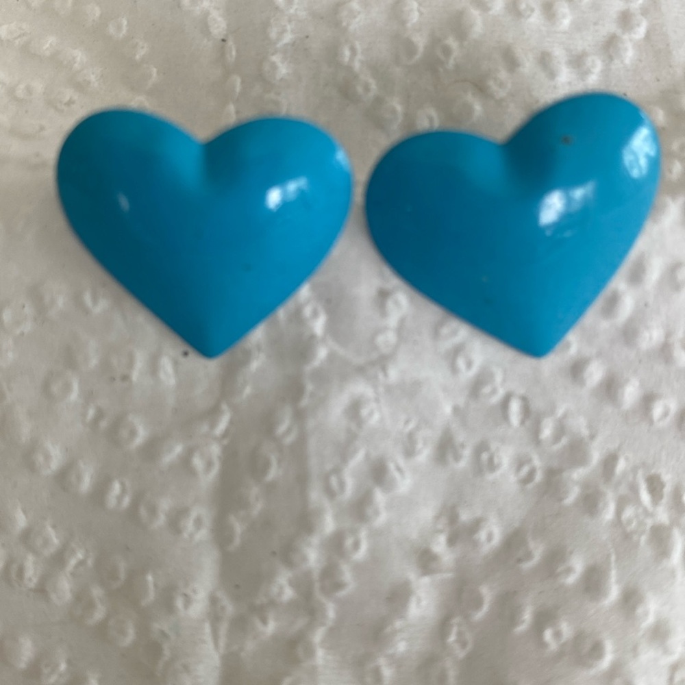 Vintage 1980's Blue Metal Earrings